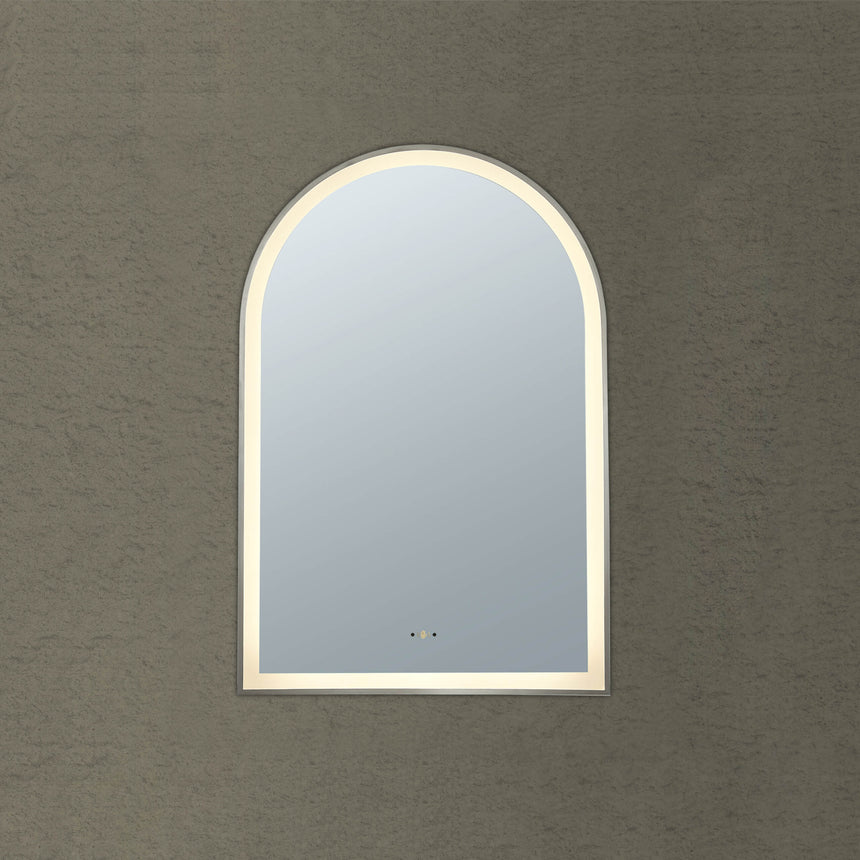 Arco Framed LED Mirror 600x900mm Gun Metal LED Framed Mirror Lukka Bathware