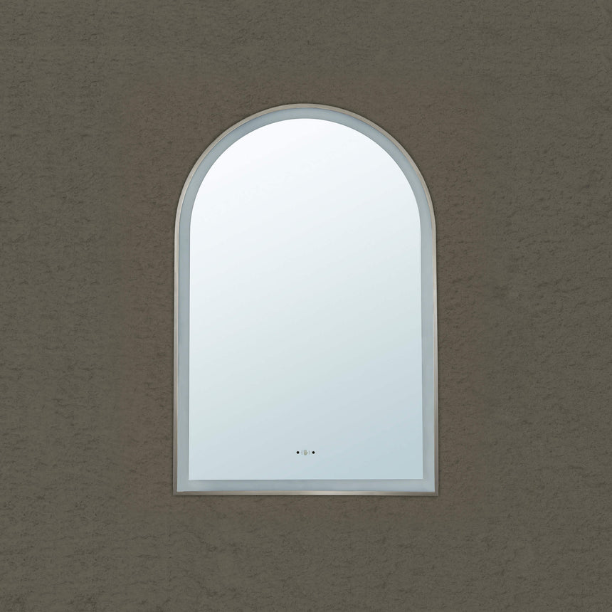 Arco Framed LED Mirror 600x900mm Gun Metal LED Framed Mirror Lukka Bathware
