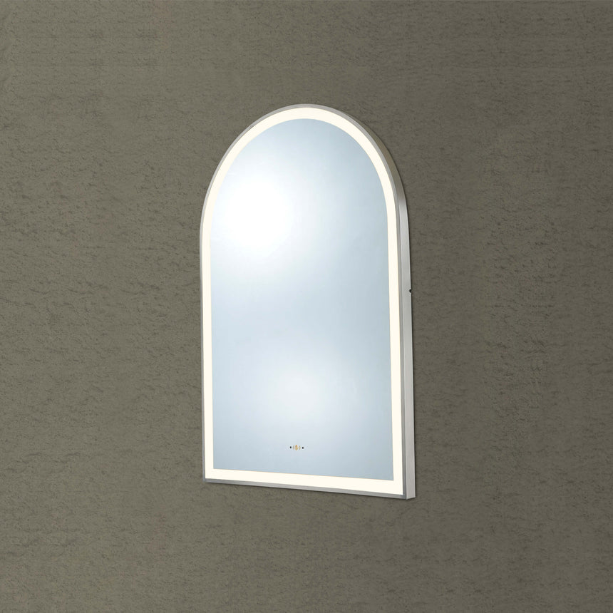 Arco Framed LED Mirror 600x900mm Gun Metal LED Framed Mirror Lukka Bathware