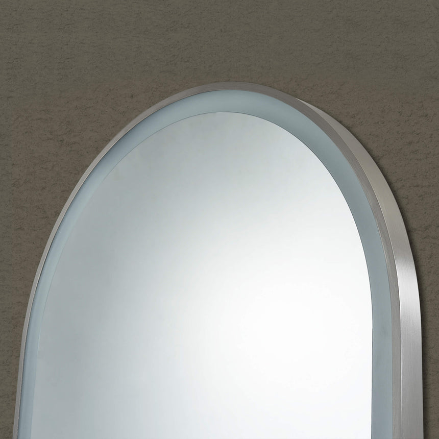 Arco Framed LED Mirror 600x900mm Gun Metal LED Framed Mirror Lukka Bathware