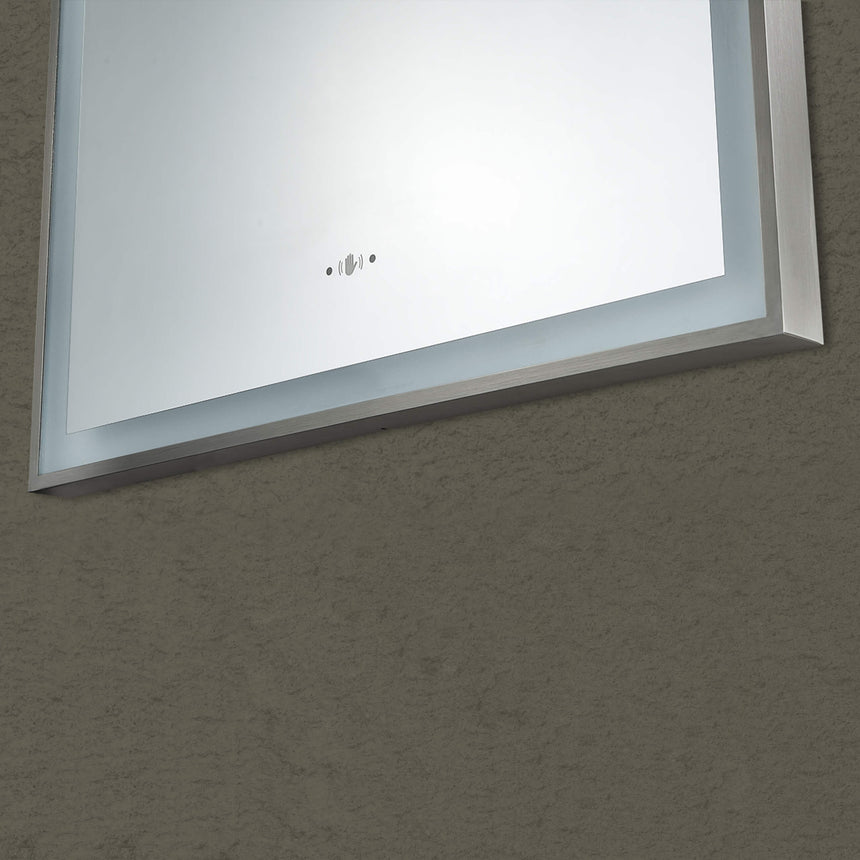 Arco Framed LED Mirror 600x900mm Gun Metal LED Framed Mirror Lukka Bathware