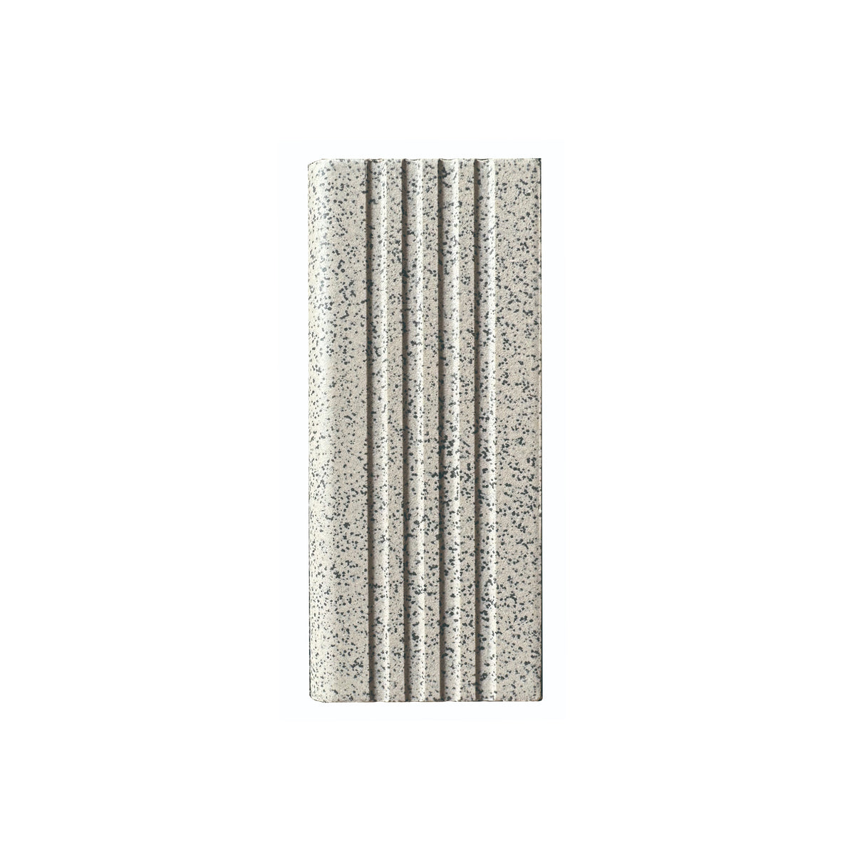 Steptread Plus 150x60mm speckled grey external stair nose tile by Tilemall with grip finish and curved tread edge