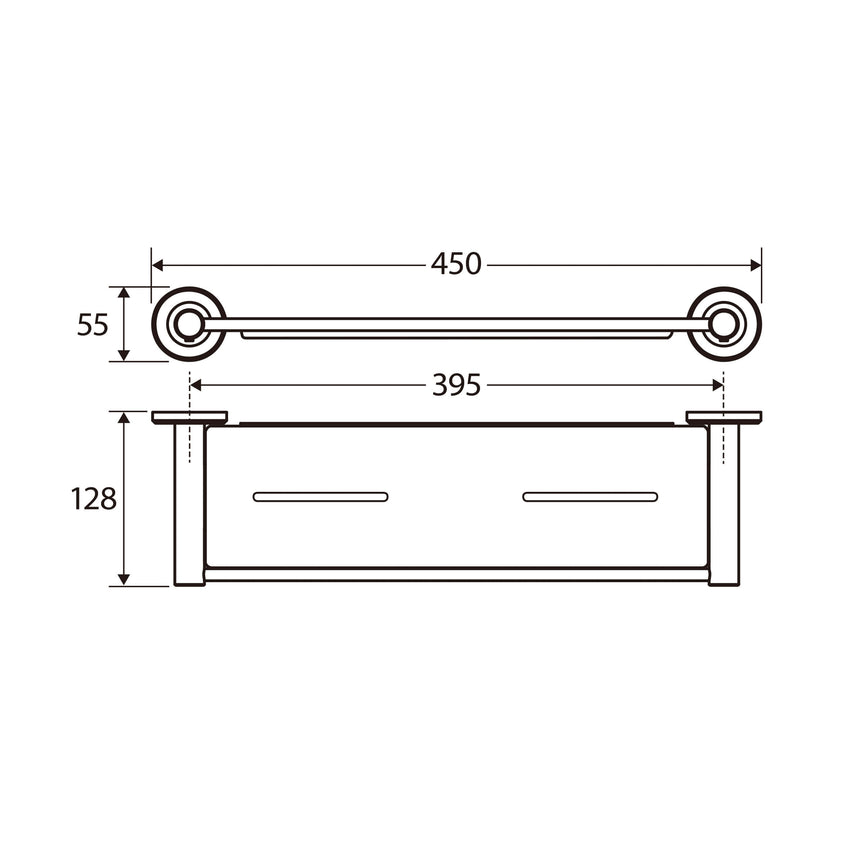Axle Shower Shelf Urban Brass Bathroom Accessories Fienza