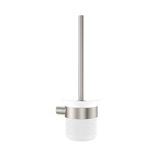 Empire Slim Toilet Brush And Glass Holder SS304 Brushed Nickel Bathroom Accessories Fienza Default Title