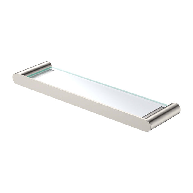 Empire Slim Shower Shelf Glass SS304 Brushed Nickel Bathroom Accessories Fienza Default Title