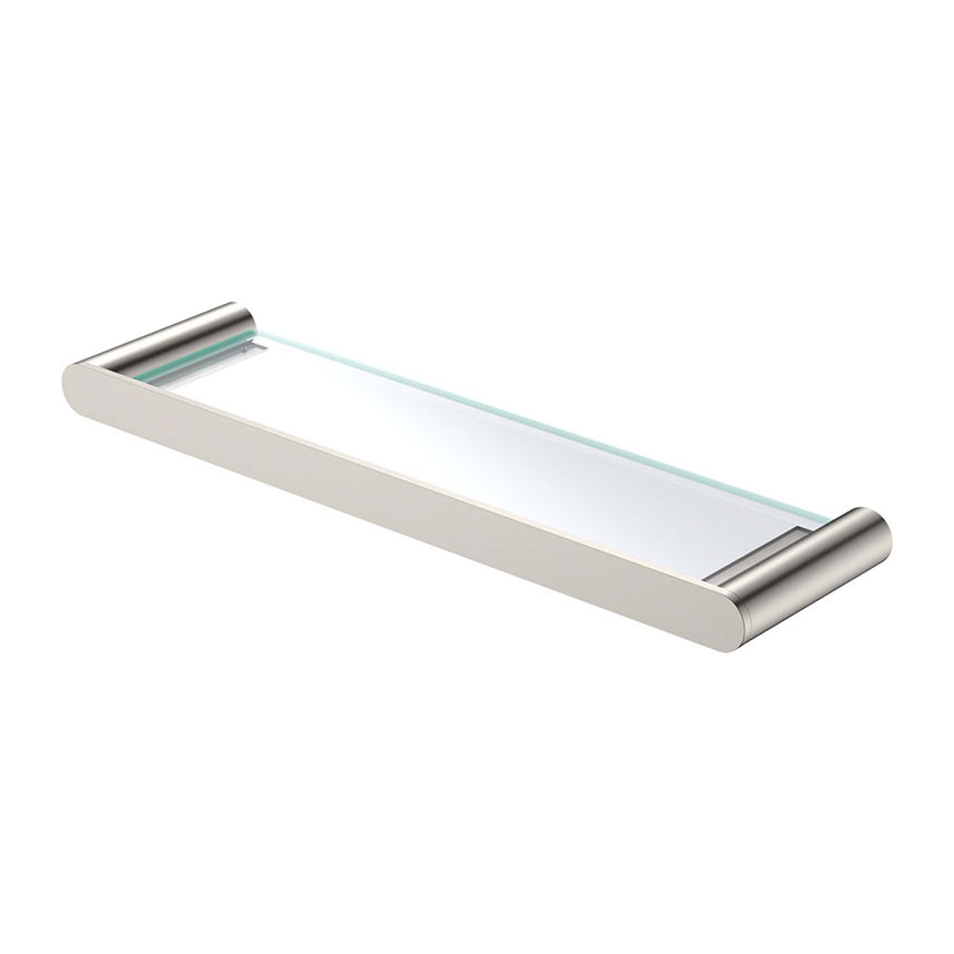 Empire Slim Shower Shelf Glass SS304 Brushed Nickel Bathroom Accessories Fienza Default Title