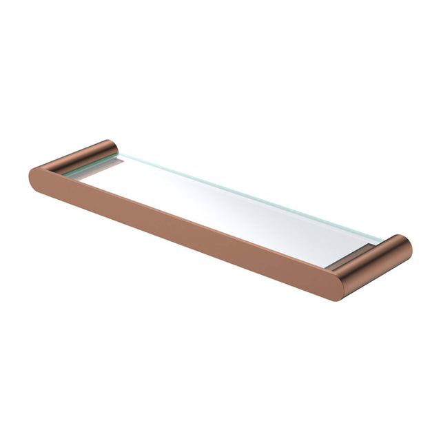 Empire Slim Shower Shelf Glass SS304 Brushed Copper Bathroom Accessories Fienza Default Title