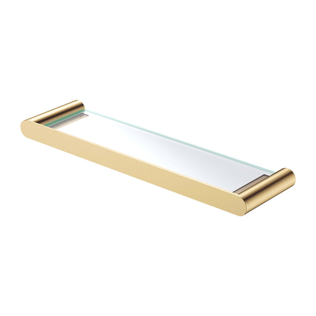 Empire Slim Shower Shelf Glass SS304 Urban Brass Bathroom Accessories Fienza Default Title