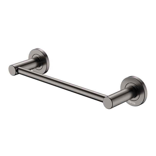Kaya Single Hand Towel Rail 300mm Gun Metal Bathroom Accessories Fienza Default Title