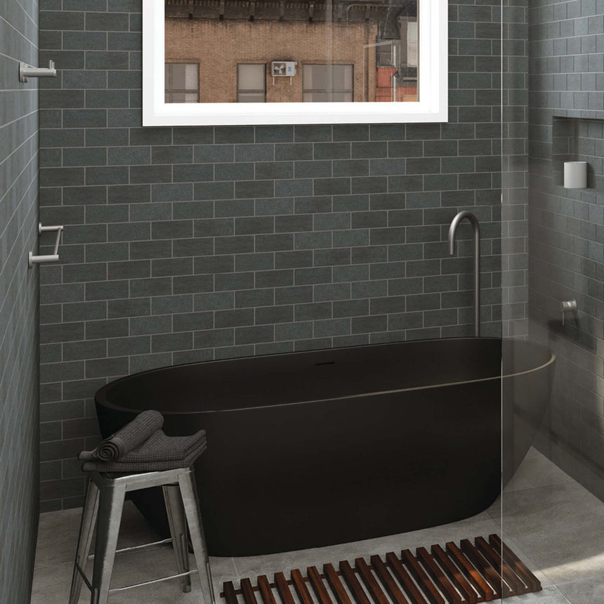 Kaya Single Towel Rail 900mm Gun Metal Bathroom Accessories Fienza