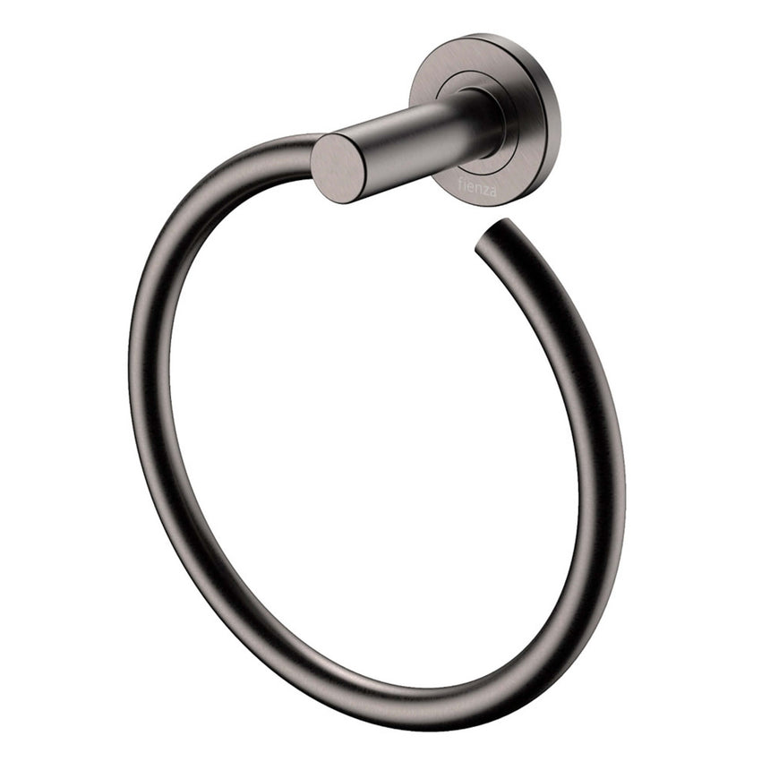 Kaya Towel Ring Gun Metal Bathroom Accessories Fienza Default Title
