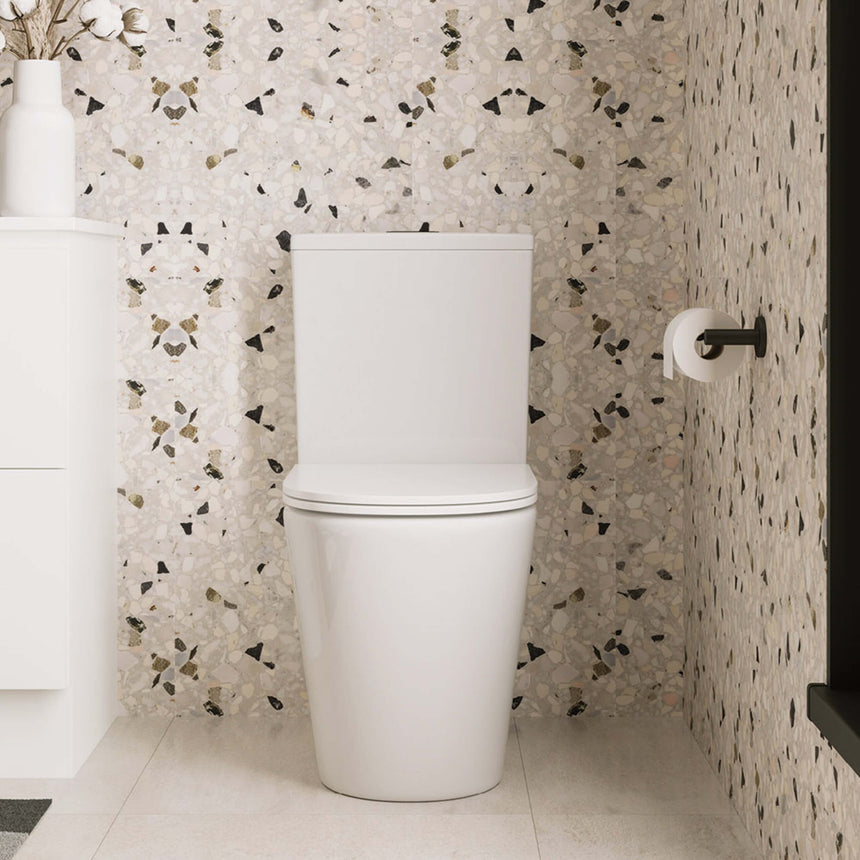 Kaya Roll Holder Matte Black Bathroom Accessories Fienza