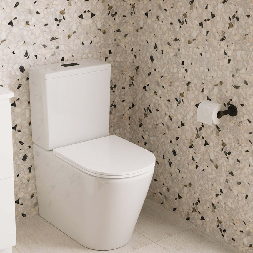 Kaya Roll Holder Matte Black Bathroom Accessories Fienza