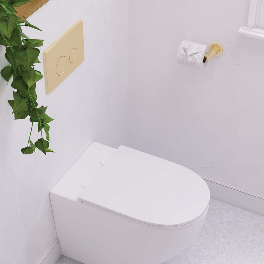 Kaya Roll Holder Urban Brass Bathroom Accessories Fienza