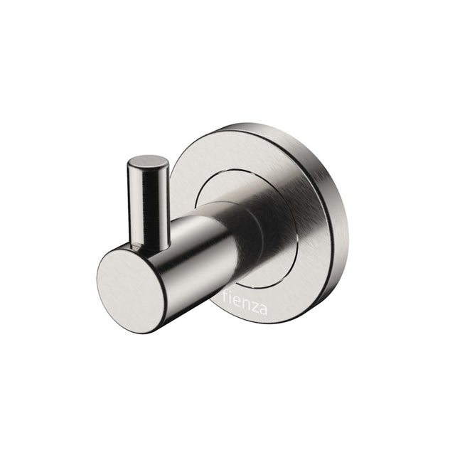 Kaya Single Robe Hook Brushed Nickel Bathroom Accessories Fienza Default Title