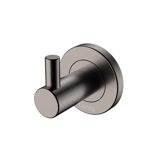 Kaya Single Robe Hook Gun Metal Bathroom Accessories Fienza Default Title
