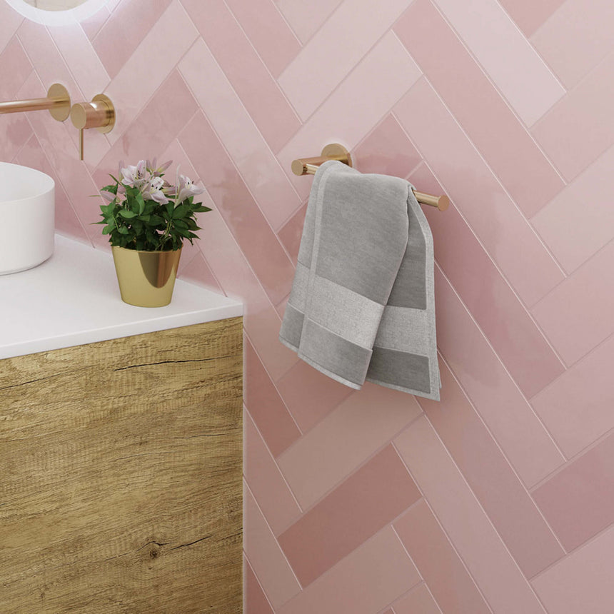 Kaya Dual Purpose Towel Rail /Roll Holder Urban Brass Bathroom Accessories Fienza