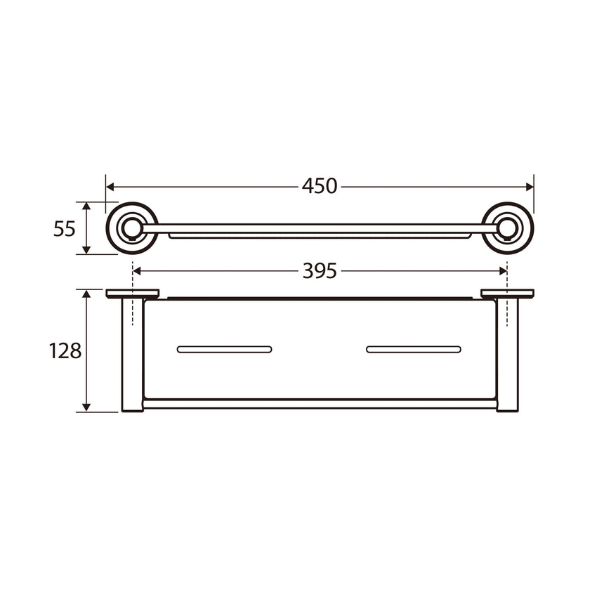 Kaya Shower Shelf Gun Metal Bathroom Accessories Fienza