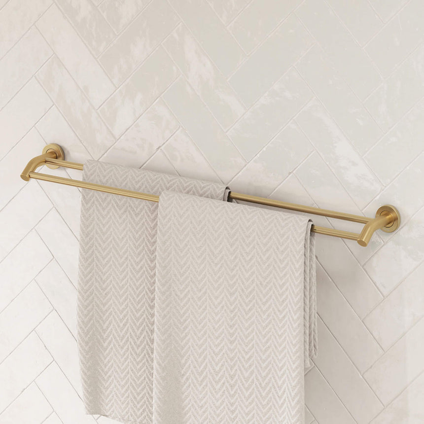 Kaya Double Towel Rail 900mm Urban Brass Bathroom Accessories Fienza