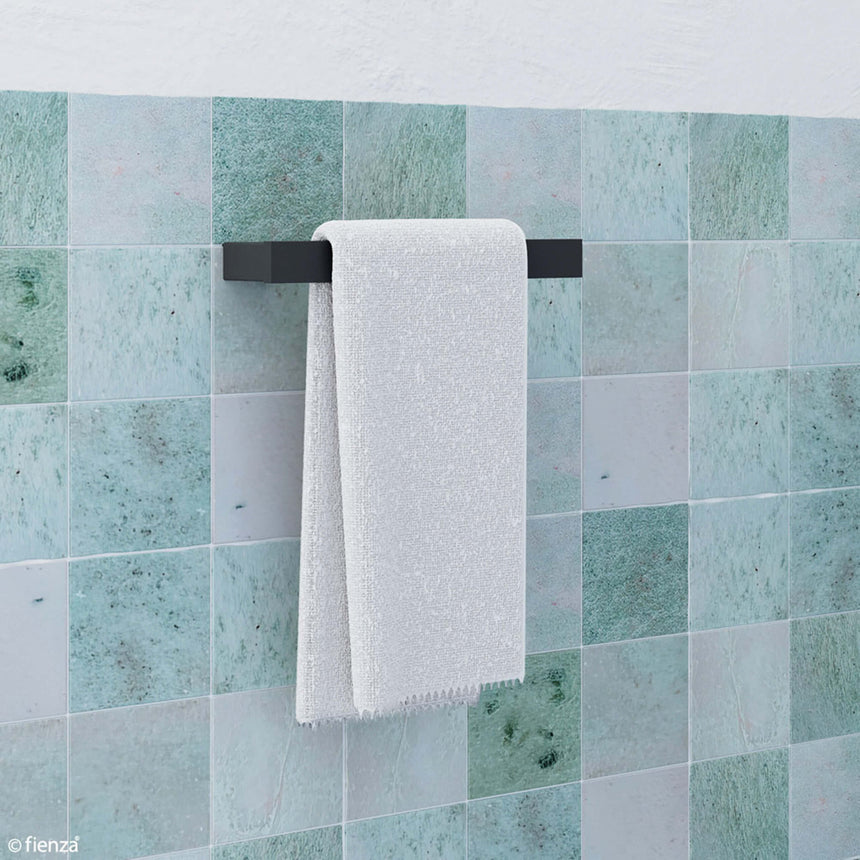 Koko Hand Towel Holder Matte Black Bathroom Accessories Fienza