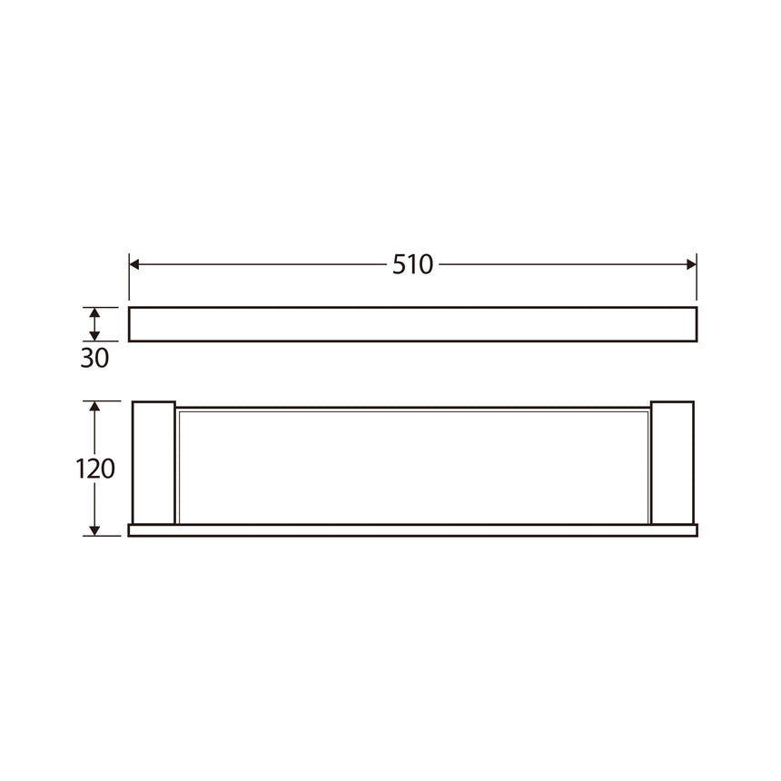 Koko Glass Shelf Matte Black Bathroom Accessories Fienza