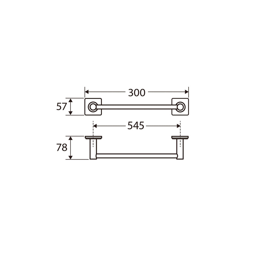 Sansa Single Towel Rail 300mm Brushed Copper Bathroom Accessories Fienza