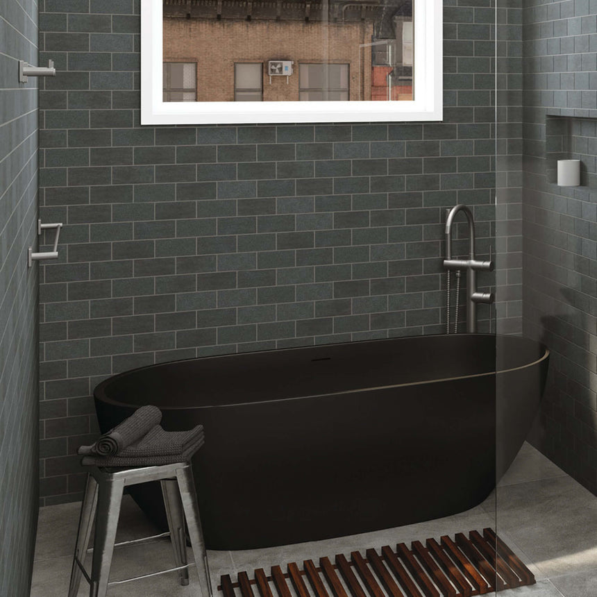 Sansa Single Towel Rail 900mm Gun Metal Bathroom Accessories Fienza