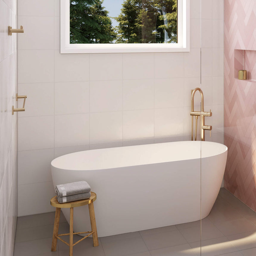 Sansa Single Towel Rail 900mm Urban Brass Bathroom Accessories Fienza