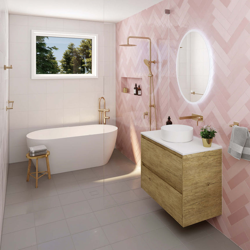 Sansa Single Towel Rail 900mm Urban Brass Bathroom Accessories Fienza