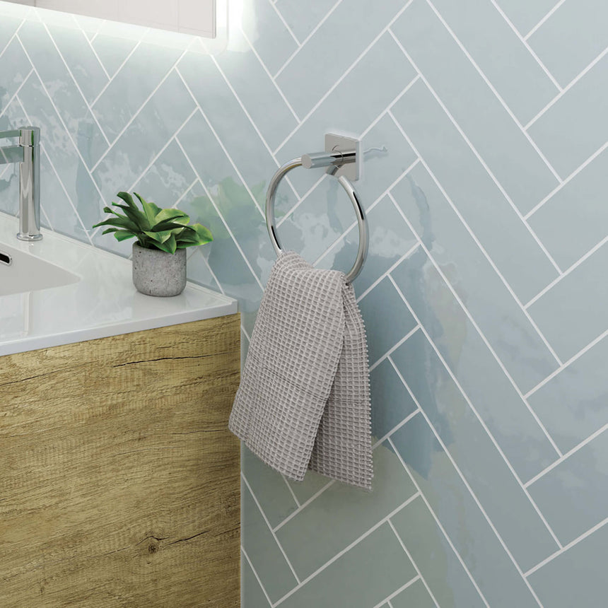 Sansa Towel Ring Chrome Bathroom Accessories Fienza