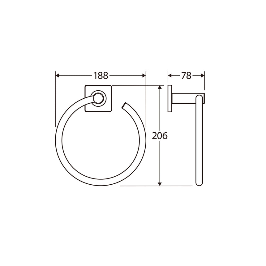 Sansa Towel Ring Chrome Bathroom Accessories Fienza