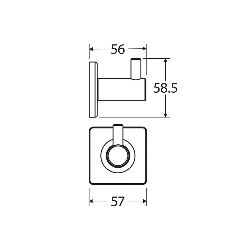 Sansa Single Robe Hook Chrome Bathroom Accessories Fienza