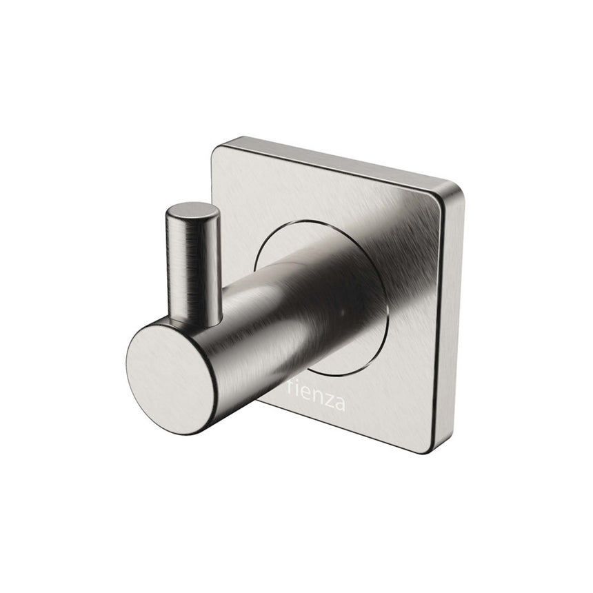 Sansa Single Robe Hook Brushed Nickel Bathroom Accessories Fienza Default Title