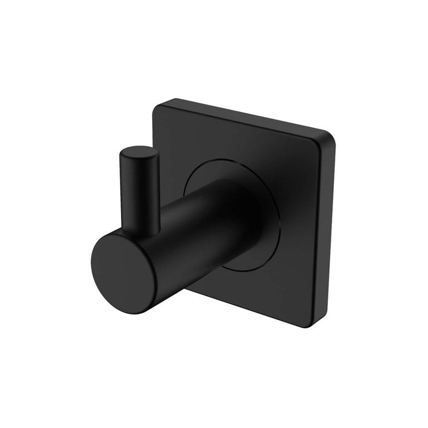 Sansa Single Robe Hook Matte Black Bathroom Accessories Fienza Default Title