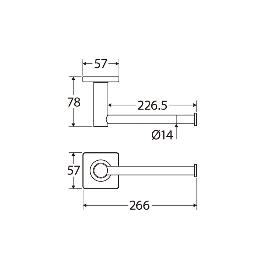 Sansa Dual Purpose Towel Rail Roll Holder Brushed Copper Bathroom Accessories Fienza