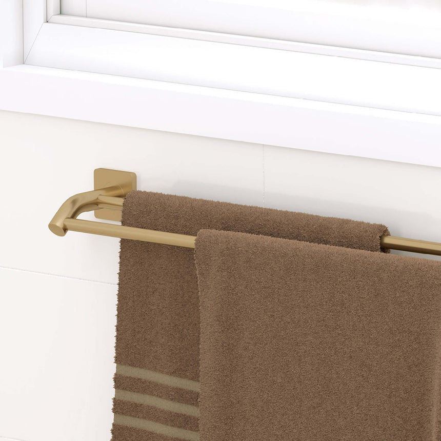 Sansa Double Towel Rail 900mm Urban Brass Bathroom Accessories Fienza