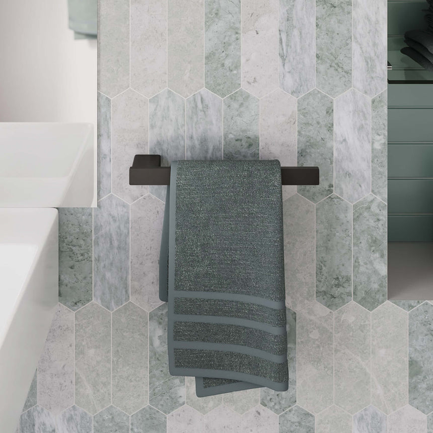 Tono Hand Towel Holder 250mm Matte Black Bathroom Accessories Fienza