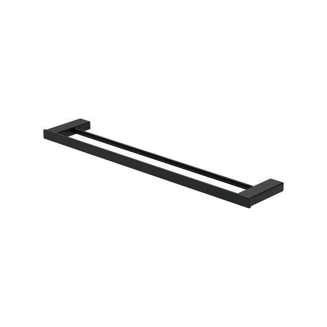 Tono 610 Double Towel Rail Matte Black Bathroom Accessories Fienza Default Title