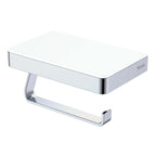 Tono Toilet Roll Holder With Glass Shelf SUS304 Chrome/White