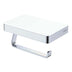Tono Toilet Roll Holder With Glass Shelf SUS304 Chrome/White