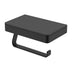 Tono Toilet Roll Holder With Glass Shelf Sus305 Matte Black