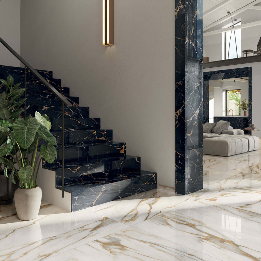 Sensi Signoria 1200x600 Lux Calacatta Vena Oro Marble Look Tiles Tilemall