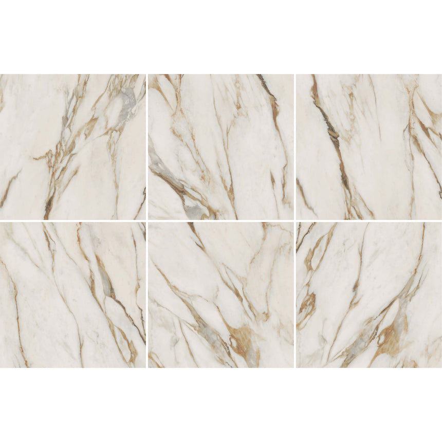 Sensi Signoria 1200x1200 Lux Calacatta Vena Oro Marble Look Tiles Tilemall