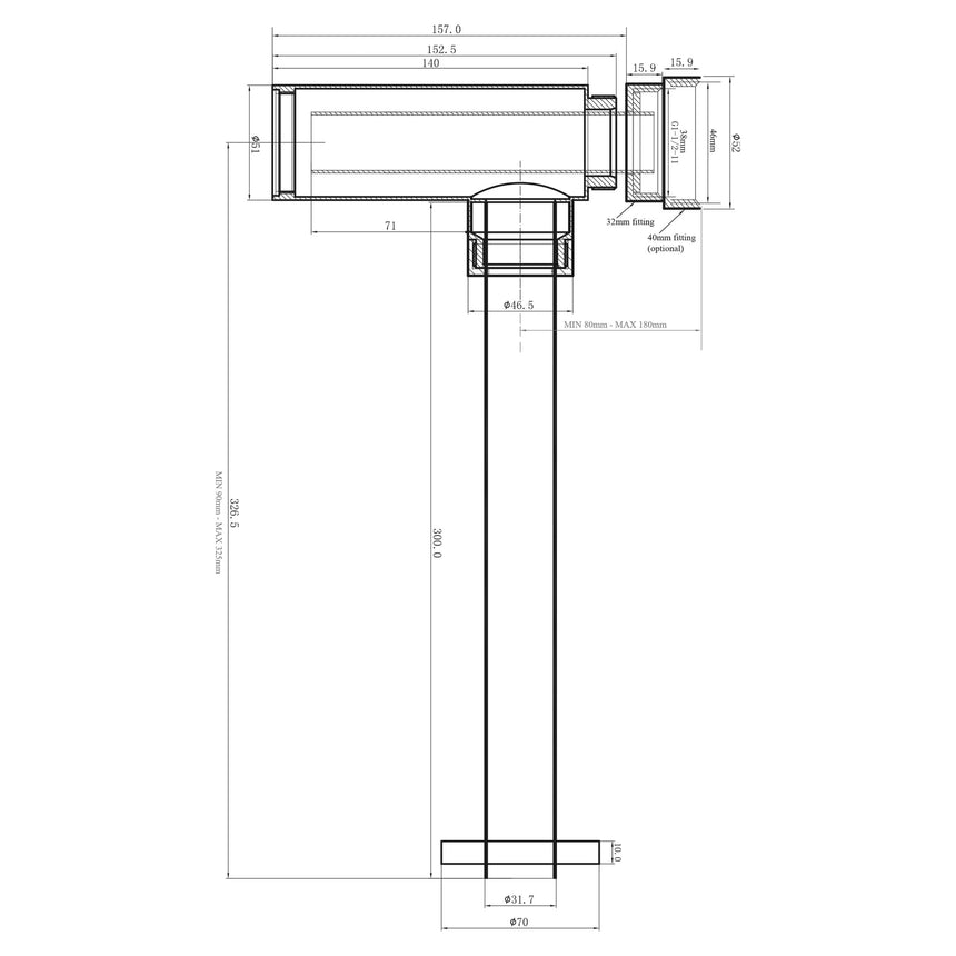 ADP Waterloo Bottle Trap Brushed Nickel Bathroom Accessories ADP