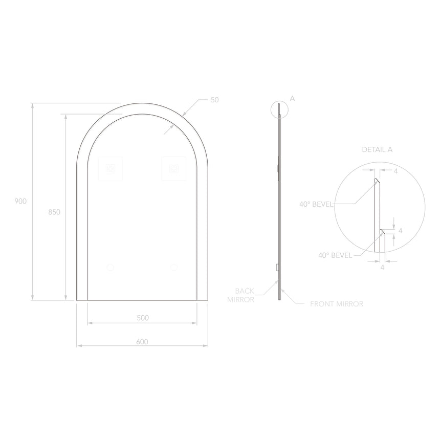 ADP Arch Overlay Mirror Frameless Mirror ADP