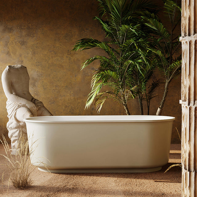 BelBagno Berg Freestanding Solid Surface Bath 1500mm Soft Sand Bath BelBagno