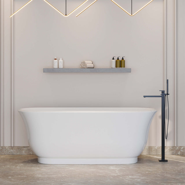 BelBagno Baden Freestanding Acrylic Bath 1500mm Semi Gloss White Bath BelBagno