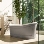 BelBagno Ritz Freestanding Solid Surface Bath 1676mm Matt Grey
