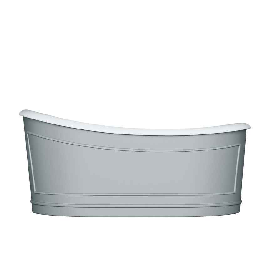 BelBagno Ritz Freestanding Solid Surface Bath 1676mm Matt Grey Bath BelBagno