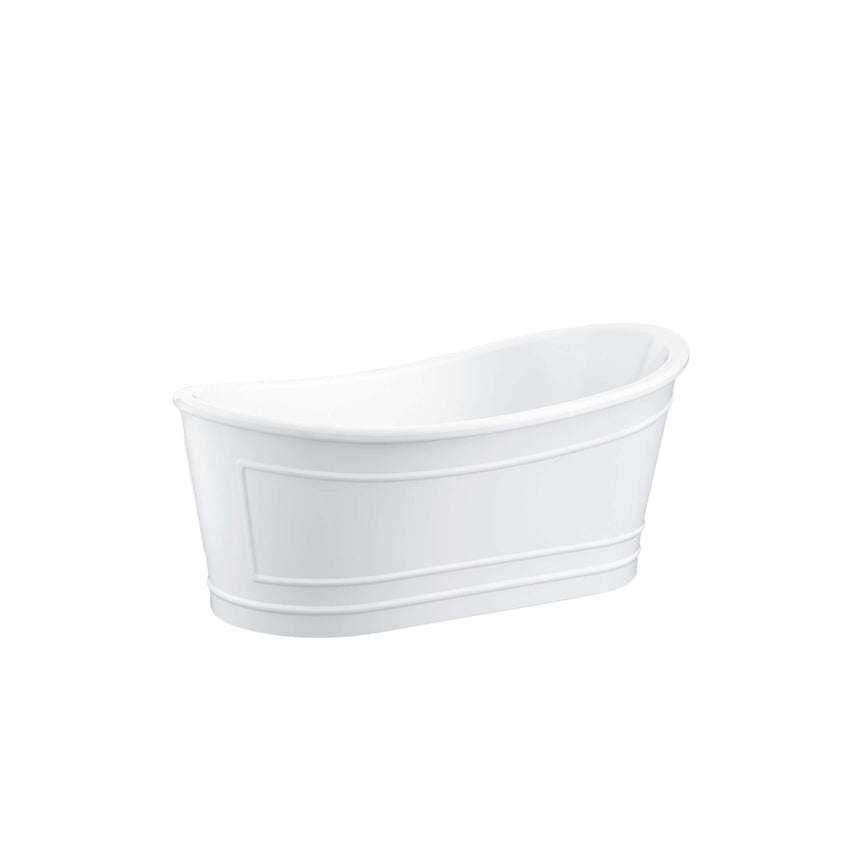 BelBagno Ritz Freestanding Solid Surface Bath 1676mm Matt White Bath BelBagno